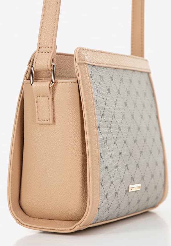 Wittchen Dam crossbody-väska i monogram beige, ekoläder