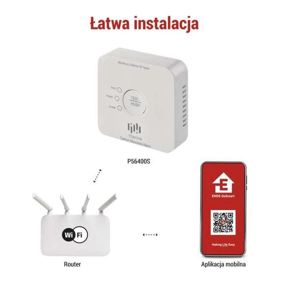 EMOS GoSmart TCS0101W koldioxiddetektor med WiFi vit