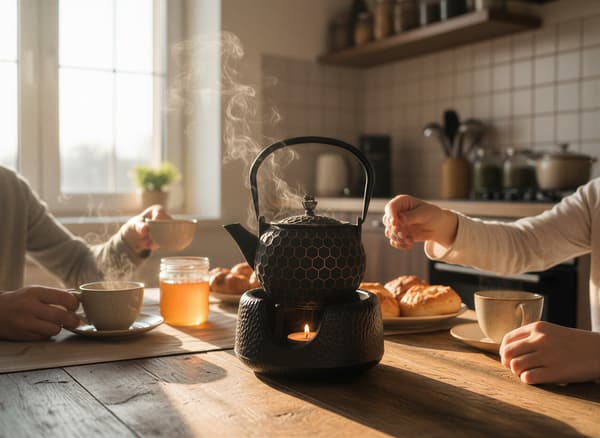 Støbejernskedel 1,2 l te- og urteinfuser + varmer