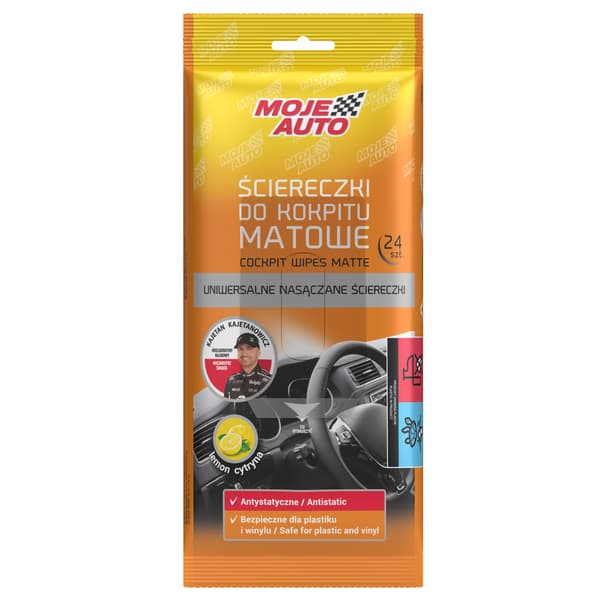 MOJE AUTO - Ohjaamon puhdistusliina Mate - Sitruuna - 24 kpl
