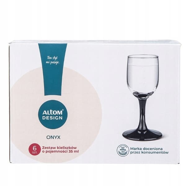 Sorte glas til likør og vodka 35 ml 6 stk.