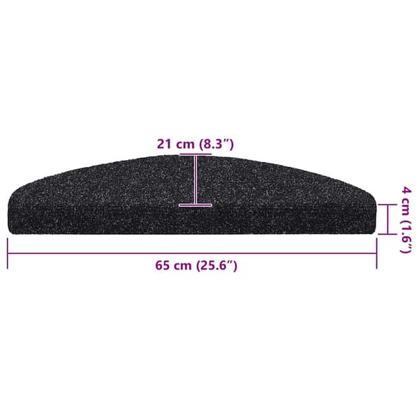 vidaXL selvklæbende trappemåtter 20 stk. sorte 65x21x4 cm