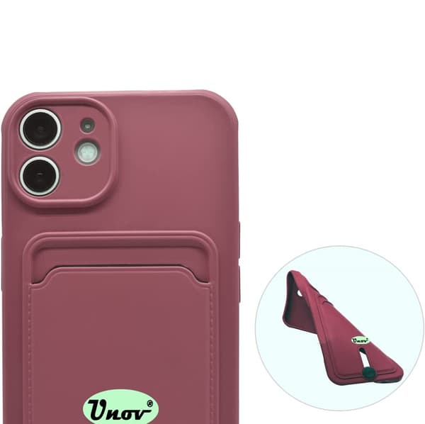 APPLE IPHONE 11 6,1" SILIKONE ETUI BURGUNDY + KORTREM TEGNEBOG