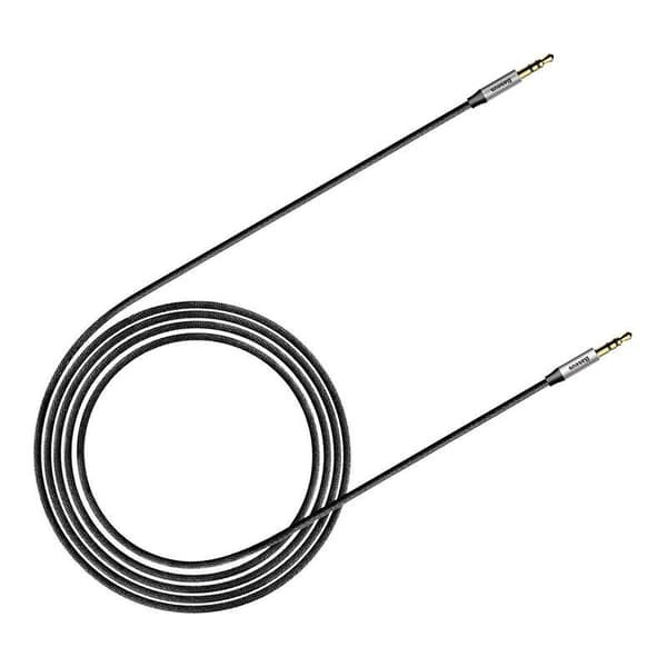 Baseus Yiven 3,5 mm AUX mini-jack lydkabel 1,5 m (sort og sølv)