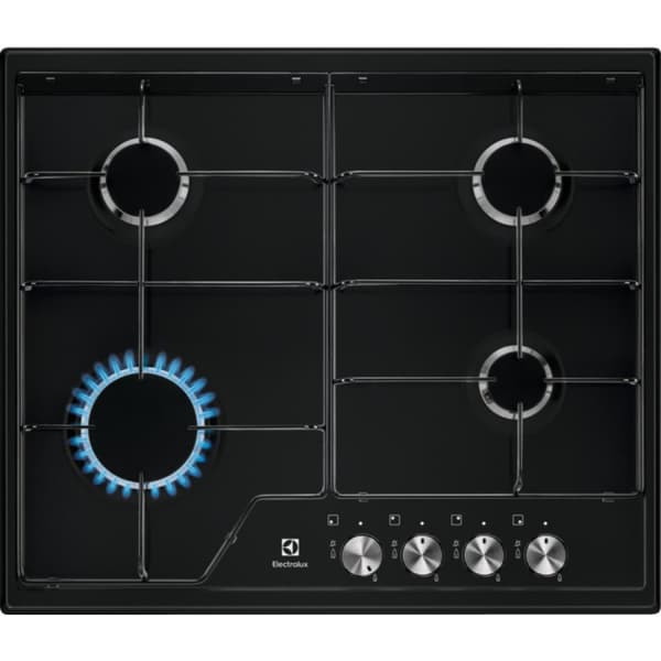 Electrolux EGS 6424K gaskomfur, sort, 4 brændere, 60 cm