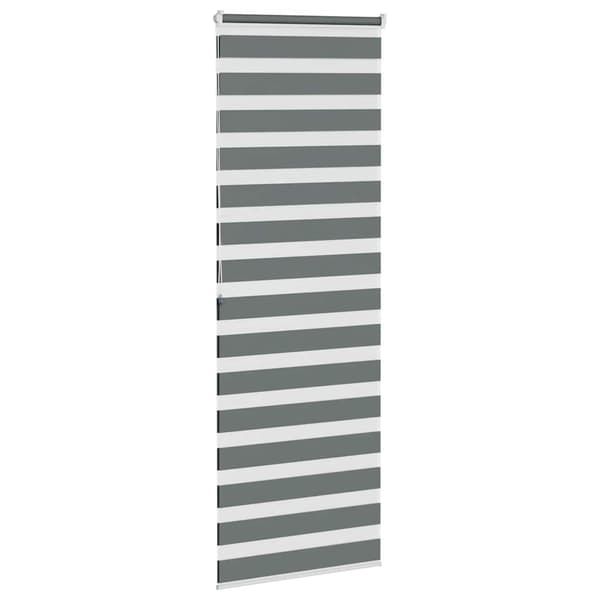 vidaXL Zebrarullgardin, mörkgrå, tygbredd 85,9 cm, polyester