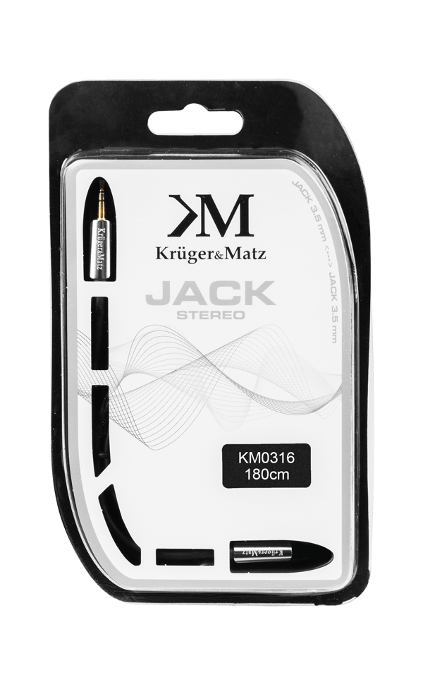 Jackkabel 3,5 mm stik-bøsning 1,8m Kruger&Matz