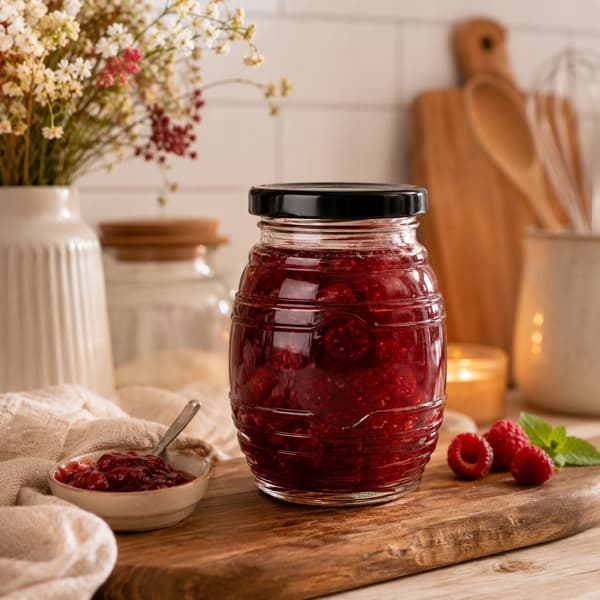 Glasburk UL 380 ml burkar för honung, grädde, sylt, marmelad, present, 5 st.