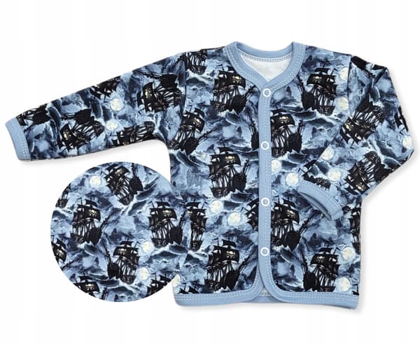 KAFTAN 92 T-SHIRT barnblus med knappar och FARTYG
