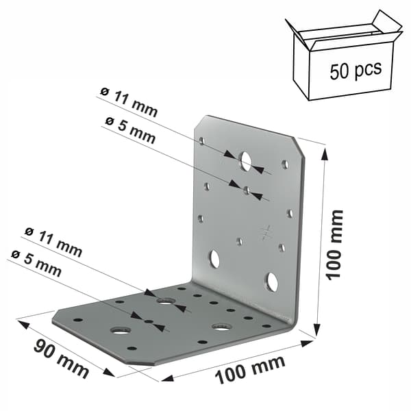 AB105 vinkelforbindelse 105x105x90x3mm