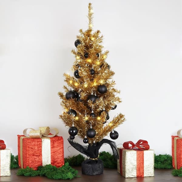 Kunstig juletræ guld 90 cm