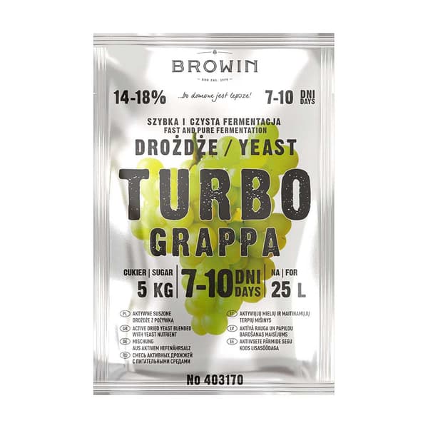 Turbo Grappa Destilleri Gær 7-10 dage