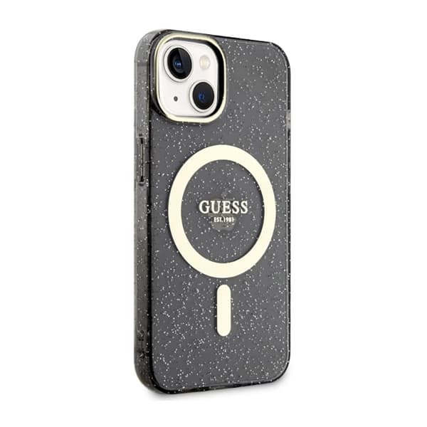 Guess Glitter Gold MagSafe - iPhone 14 Plus cover (sort)