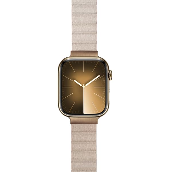 Crong Eclipse - Magnetisk Læderrem til Apple Watch 38/40/41/42 mm (Beige)