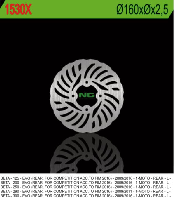 NG Wave Bremseskive 160mm Bag Beta Evo 125-300 2009-2017