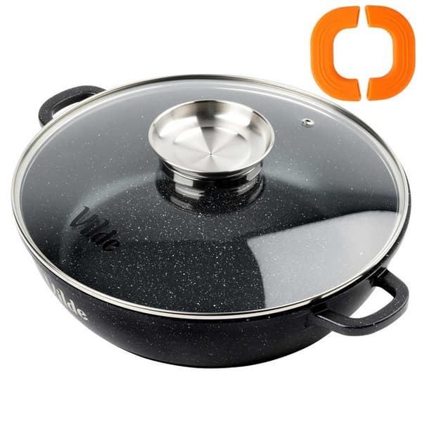 Flad granitpande 3,3 l 28 cm med låg og aromatiserer Terruna 199108