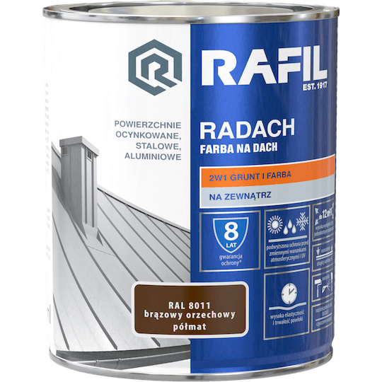 RADACH POLYVINYL-AKRYLFÄRG FÖR VALNÖTSTAK 8011 10L SEMIMATT