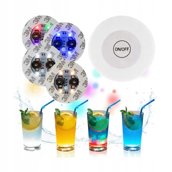 LED-underlag til flasker og glas, dekoration til fester og begivenheder, underlag
