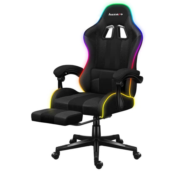 Huzaro Force 4.7 RGB Mesh Gaming Chair, Ergonomisk, Sort