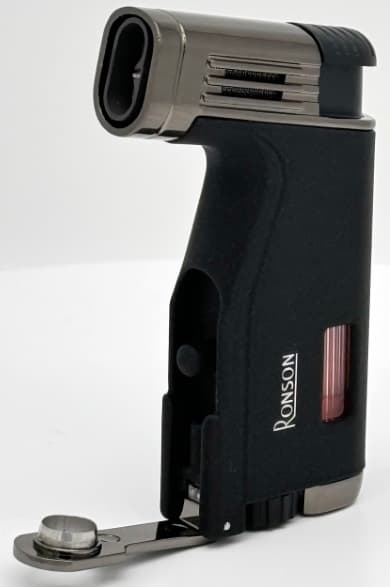 Ronson Breeze RGL120 Crackle Black 2 Jet Lighter med Puncher