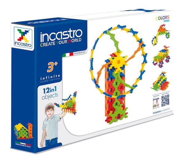 Incastro Colors Maxi byggklossar, 100 bitar, 4+