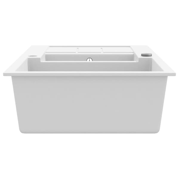 vidaXL Granit Dubbel Handfat, Vit