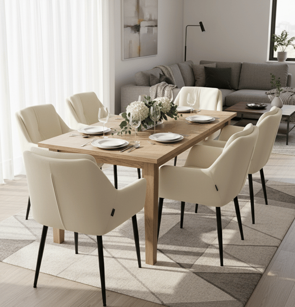 ALEX fløjlslænestol, lys beige