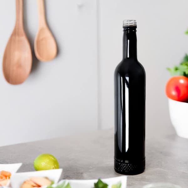 10x Glasflaskor KRISTALL 500ml SVARTA ELEGANT för Alkoholpresent