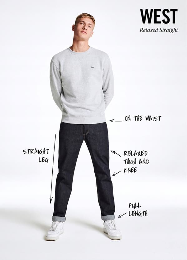 Lee West Afslappet Offwhite Løse Lige Hvide Jeans W32 L32
