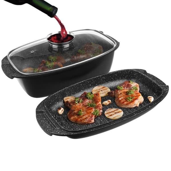 Granitrostare med lock 3in1 stor 5 l, 39x22 cm