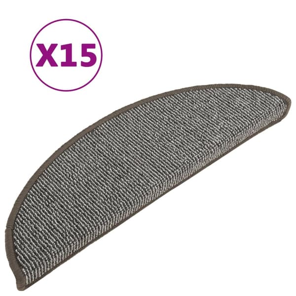 vidaXL trappemåtter 15 stk. 56x17x3 cm grå halvcirkelformede