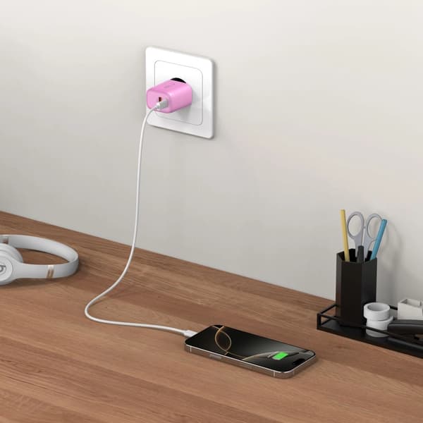 Tech-Protect NCA20 PD 20W QC3.0 USB-A / USB-C Vægoplader - Pink