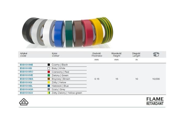 ELISOLERINGSTEJP 10M*15MM VIT - BE ESB1510BI
