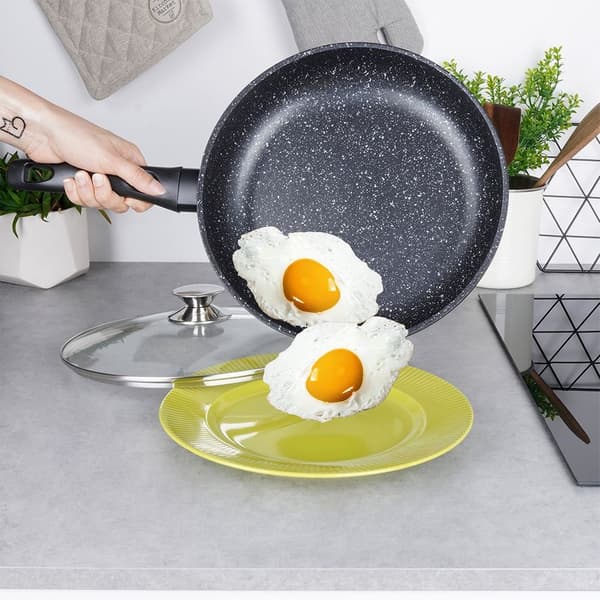 Granitpande med glaslåg GRANDE 28 cm