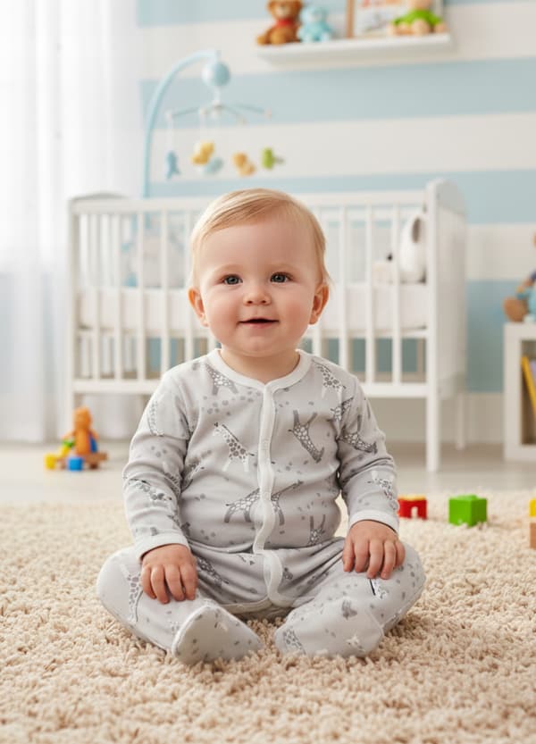 KLÄDER pyjamas med hel dragkedja 86 BABY GIRAFF