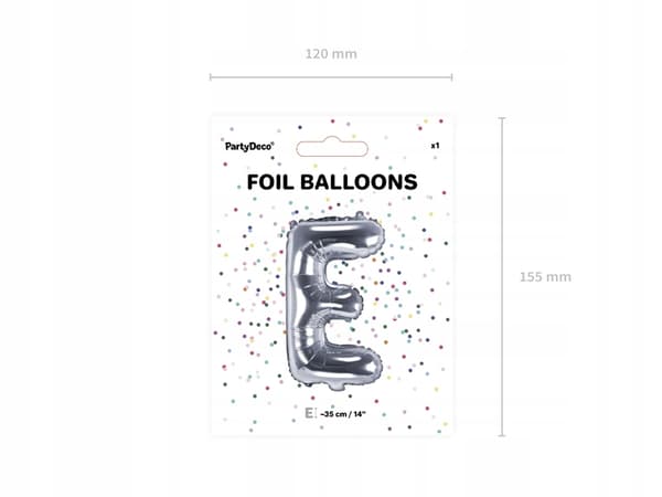 Folieballong Bokstav ""E"", 35 cm, silver, 1 st.