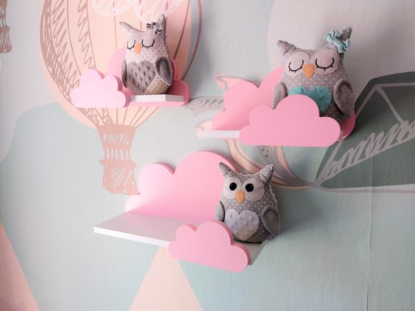 Moln Set med 3 Moli - Galaxy rosa - rosa