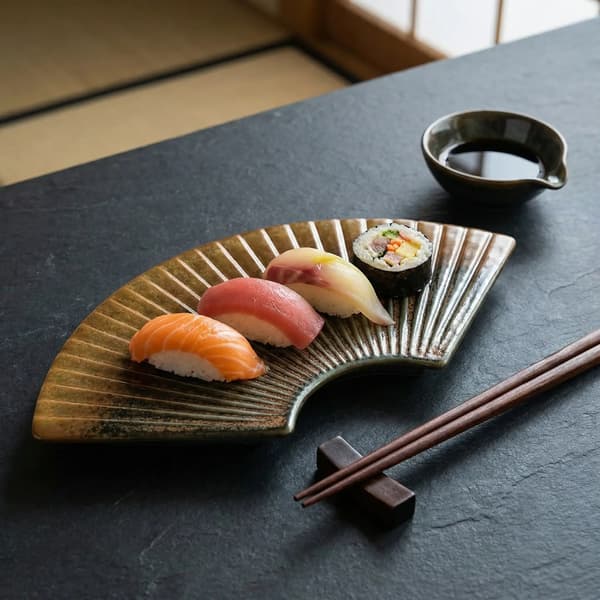 KERAMISK TALLERKEN VENTILATOR 27 cm TIL SERVERING AF SUSHI, OST, DESSERTER