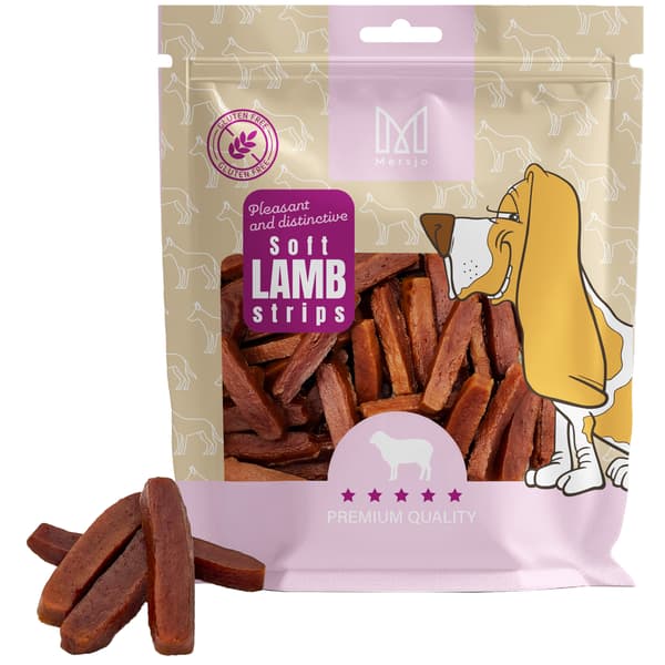 Hundgodis - Mersjö mjuka lammstrimlor 200g