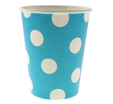 Siniset pilkulliset kupit 270ml 6 kpl.