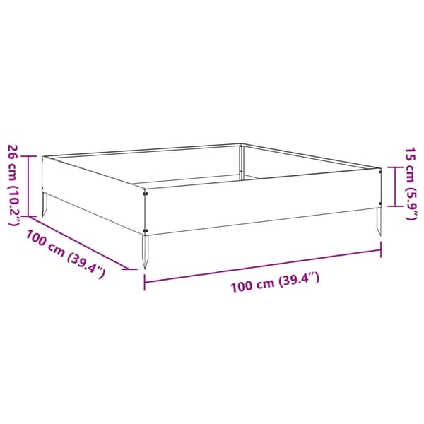 vidaXL højbed, sort, 100x100x26 cm, stål