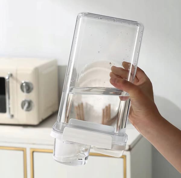 PULVERBEHOLDER 1100 ml MÅLEDISPENSER LÆKAGESIKKER ORGANIZER