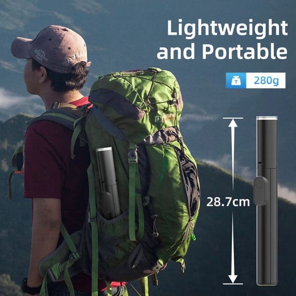 Selfiekeppi Tech-Protect L09S jalustalla - musta