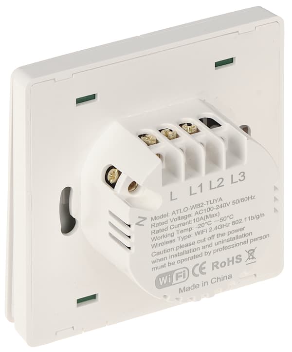 ATLO-WB2-TUYA Wi-Fi Dual Smart Light Switch, Tuya Smart