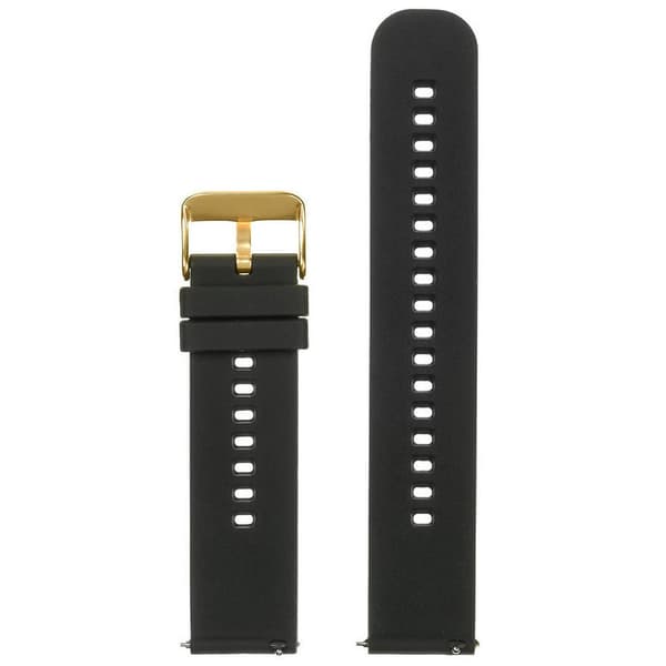 Gummirem til U27 ur - sort/guld - 22mm