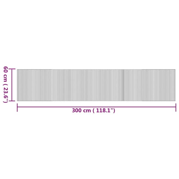 vidaXL Rektangulär matta, naturlig, 60x300 cm, bambu