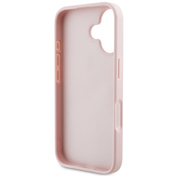 Guess Grained Roses Big 4G logo cover til iPhone 16 pink