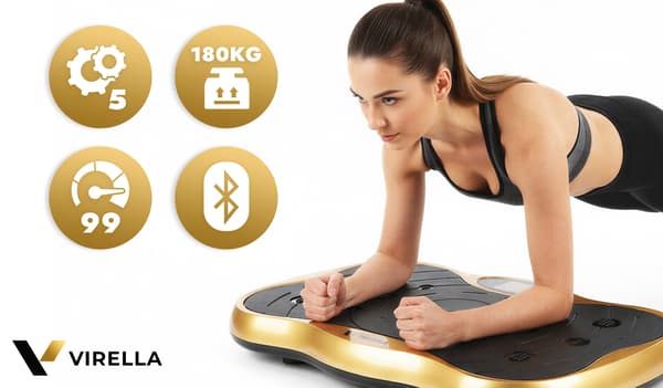 VIBRATIONSPLATFORM VIBRERENDE TRÆNINGSMASSAGEAPPARAT ANTI-CELLULIT + E-BOG