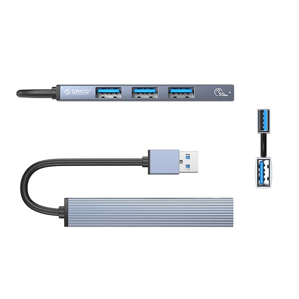 Orico AH-A13 USB-A Hub Dockingstation 1x USB-A 3.0 + 3x USB-A 2.0 - Grå