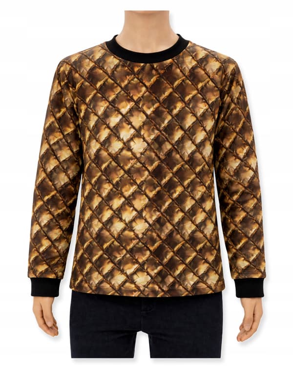 Romby blus 110 långärmad t-shirt digitaltryck 100% bomull